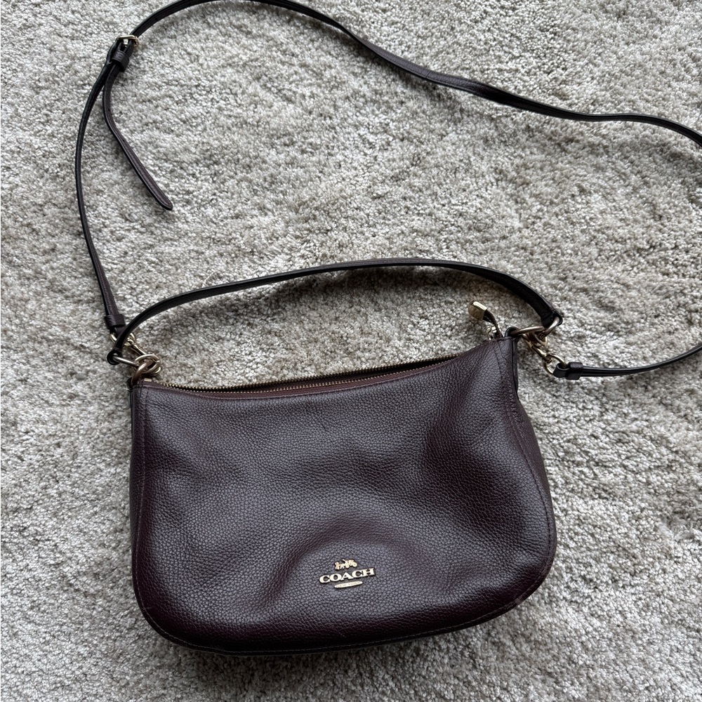 Coach Maroon Leather Shoulder Bag